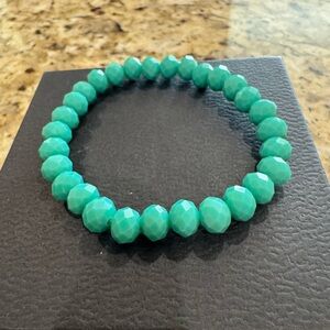 Elegant Sparkly Aqua Beaded Bracelet